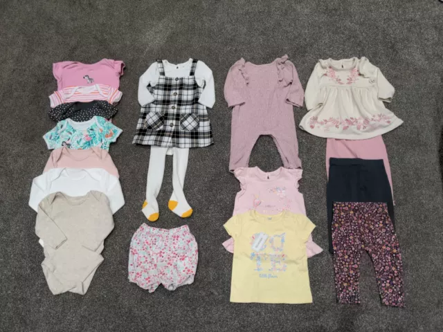 GIRLS CLOTHES BUNDLE 3-6 MONTHS, Outfits, Pinafore dress, leggings, tops, vests