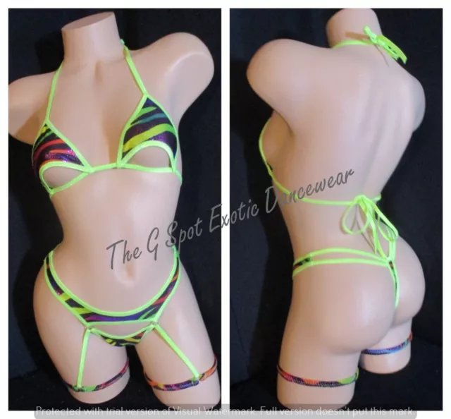 Exotic Dancer Stripper Sexy Thong Bikini Dancewear  (T1699)