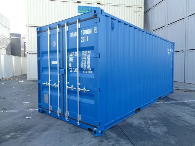 20`DV Seecontainer NEU RAL 5010 Lagercontainer Werkzeugcontainer Stahlcontainer