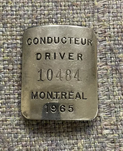 1965 City of Montreal, QC Conducteur Driver Badge #10484