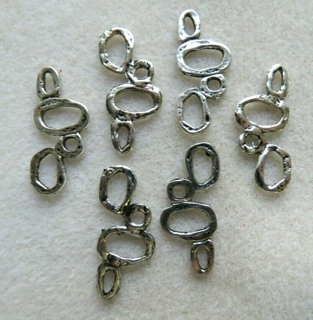 6 x SP Retro Rectangle Connectors. 36x16mmmm. Craft/Jewellery Making