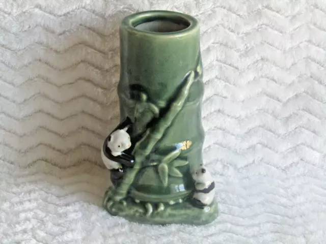Vintage Panda Bear Bamboo Ceramic Planter B-280 Pottery Vase Planter