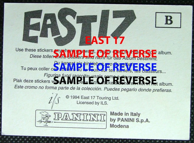 1 X PANINI sticker 1994 Pop Boy Band Group Music - East 17 # M £2.44 ...