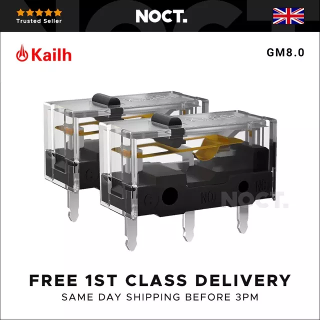 2x Genuine Kailh GM8.0 Black Mouse Micro Switches GM 8.0 Mice - FAST UK DELIVERY