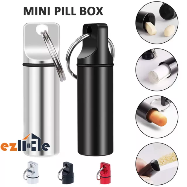 Outdoor Survival EDC Waterproof Pill Box Case Capsule Seal Bottle Case Container