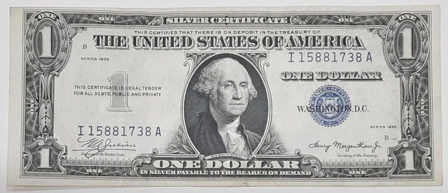 Series 1935 $1 Silver Certificate Note - I-A Block  Fr.1607  Very Fine Plus
