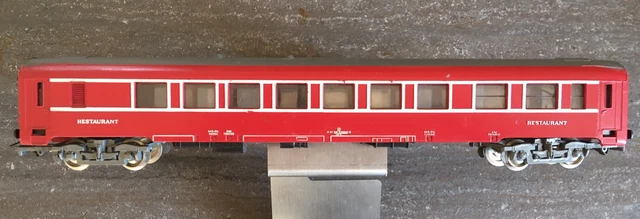Voiture Restaurant SNCF Jouef HO - Vintage, Modèle Ferroviaire, Gris Et Rouge