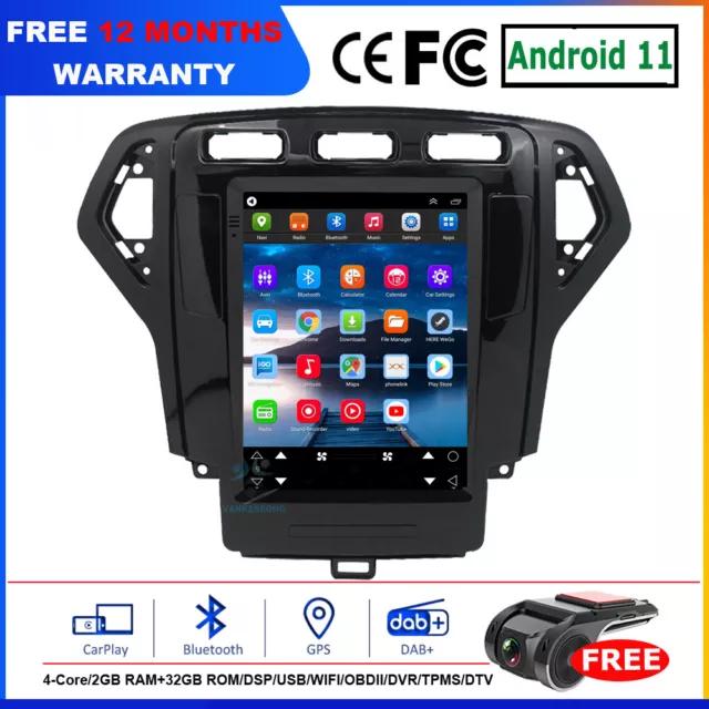 9.7"Android CarPlay Head Unit For Ford Mondeo MK4 2007-2010 DAB+Radio GPS Stereo