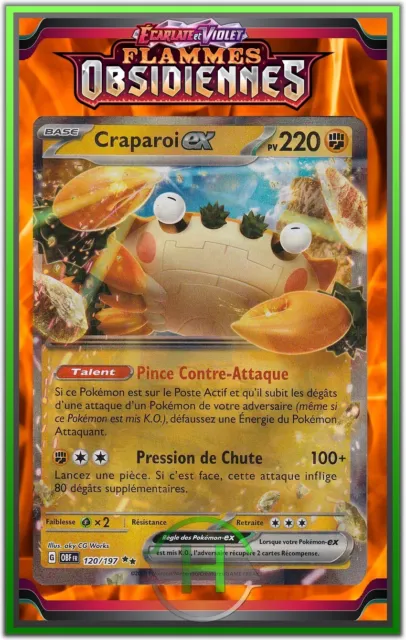 Craparoi EX - EV3:Flammes Obsidiennes - 120/197 - Carte Pokémon Française Neuve