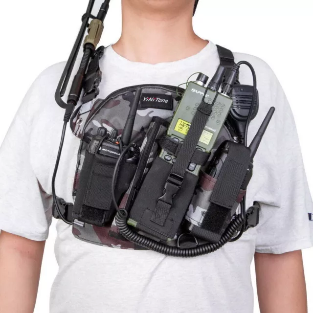 Universal Oxford Adjustable Straps Chest Harness For Two Way Radio Walkie Talkie