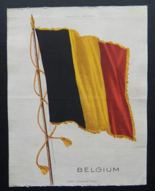BELGIUM S32 National Flag Silk issued 1910 American Tobacco  7 1/2" x 5 3/4"