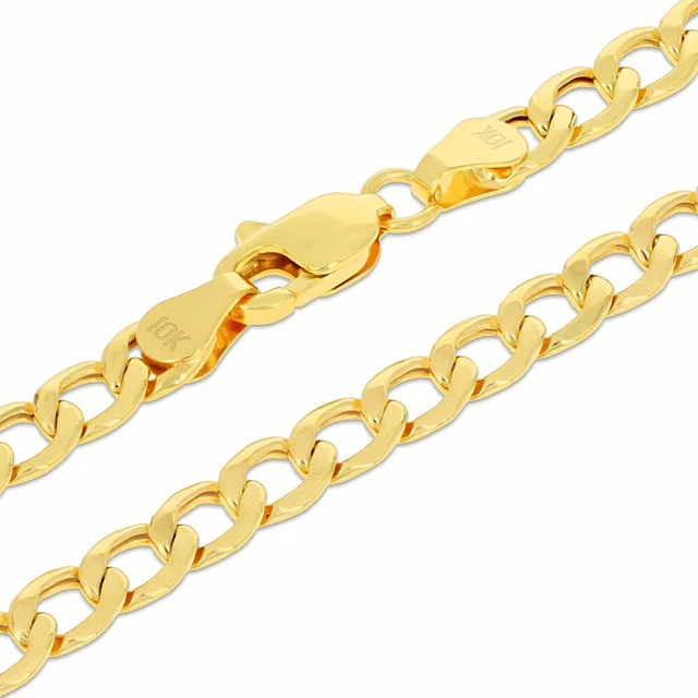 Chaîne En Laiton Doré - 48cm Longueur, 6mm Largeur - Maille Gourmette - Neuf Avec Emballage