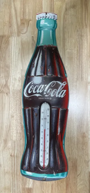 Vintage Coca Cola  Thermometer Large Size Very Clean 29” Tall 8 1/2” Wide