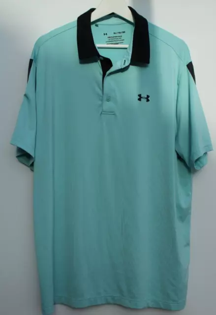 UNDER ARMOUR Golf Polo Shirt THE PLAY OFF Light Blue Short Sleeve Mens XL