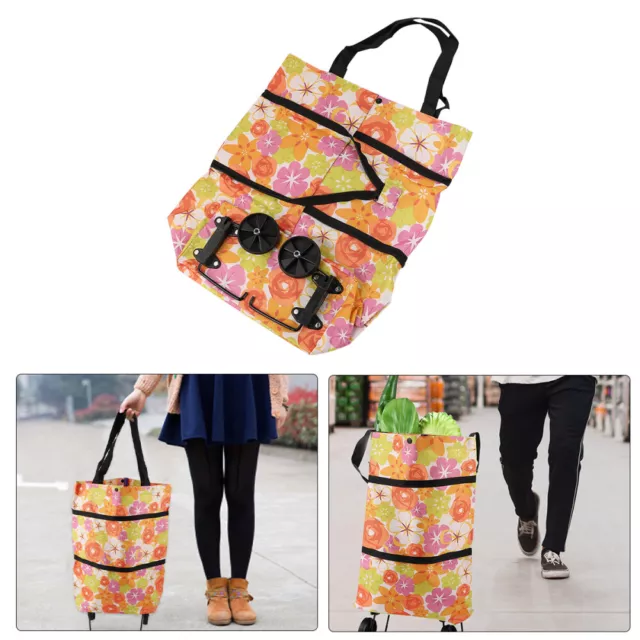 Shopping Bag Oxford Cloth Foldable Dolly Storage Pouch Hand Truck