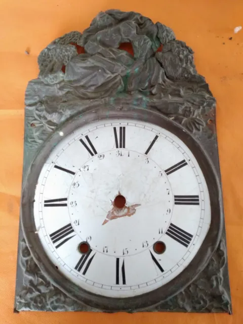 Old Fronton Cadran  Scene Religieuse Reloj Horloge Comtoise Clock Orologio Uhr