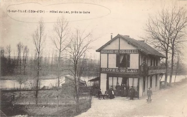 CPA  - IS-sur-TILLE - Hôtel du Lac, près la Gare  -  Côte-d'Or