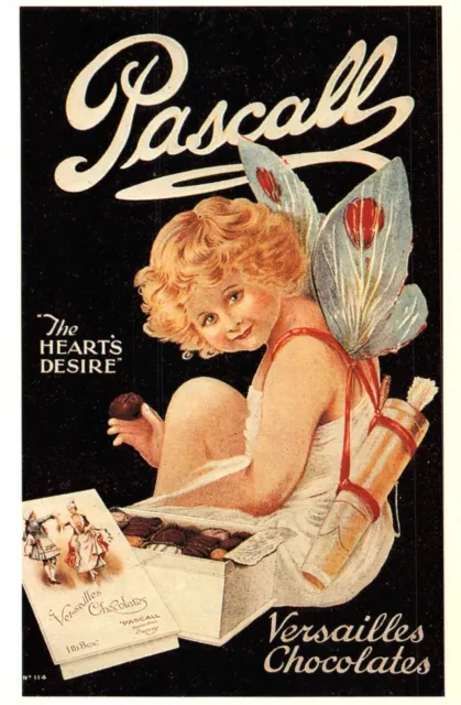 Pascall the Heart's Desire Versailles Chocolates Cupid Bow Art Repro Postcard