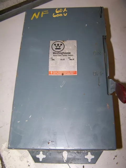 Westinghouse 60 Amp Non-Fused Safety Switch 600 Vac 50 Hp 3 Phase Hun362