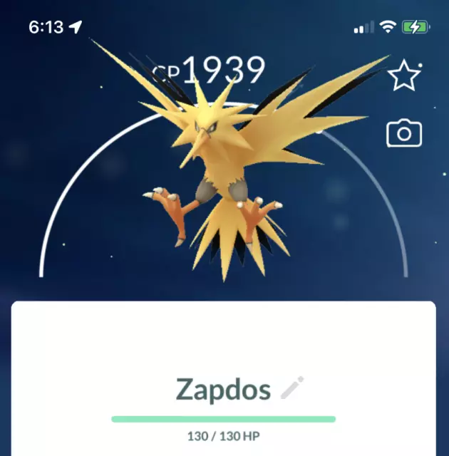 Pokemón Go- Zapdos Galar - Legendary (NOT SHINY) - Trade 1 Million