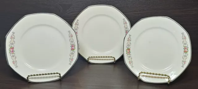 Homer Laughlin White Octagon Shaped Dinnerware Food Serving Plates Lot Of 3