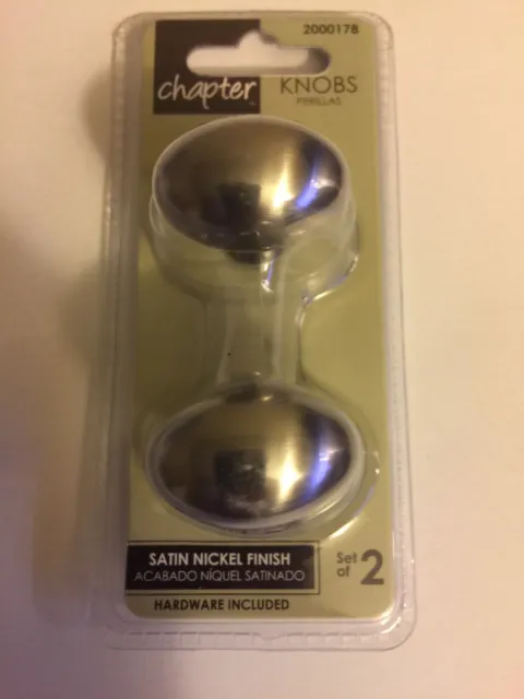 Chapter Cabinet Knobs, 2-Pack, SATIN NICKEL FINISH BRAND NEW + FREE SHIPPING