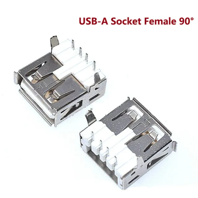 USB-A Socket Female 90° Right Angled SMT/SMD/DIP/Bent/Side Insert PCB Connector