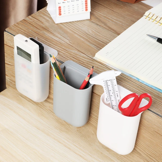 Storage Box Self-Adhesive Pen Holders Desktop Organizer Hanging Pencil Case