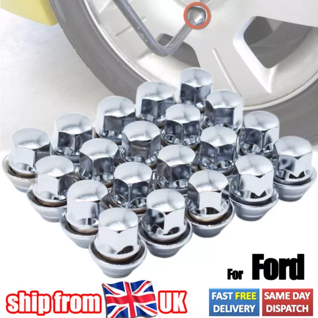 20 X Alloy Wheel Nuts For Ford Focus Mk1 Mk2 Mk3 M12 X 1.5 19MM Bolt Lug Stud