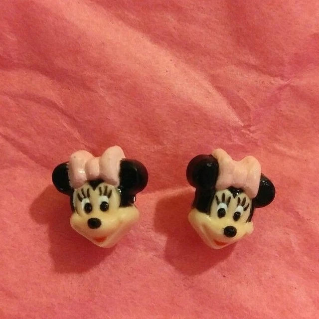 Disney Minnie Mouse Earrings Pink Children Girls Pierced Post Earrings