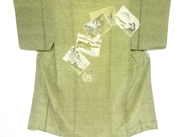 98664# Japanese Kimono / Antique Mens Juban / 53 Stations Of The Tokaido