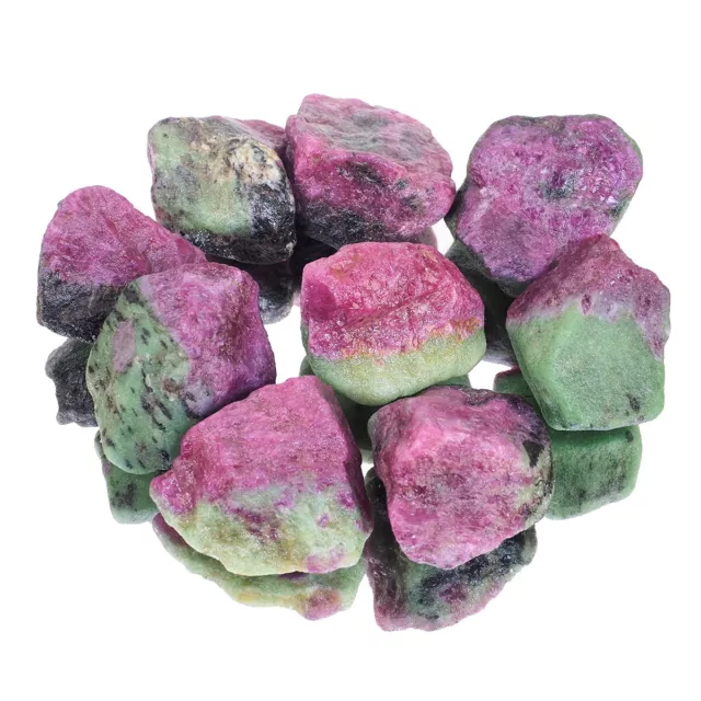 9 Pcs Lot Natural Ruby Zoisite Rough 28mm-35mm Bi Color Loose Unheated Gemstones