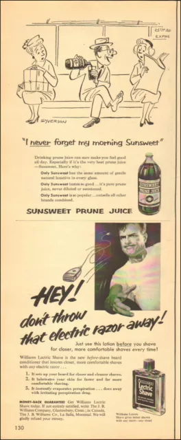 1940's Vintage ad for Sunsweet Prune Juice retro Art Cartoon Funny     04/26/22