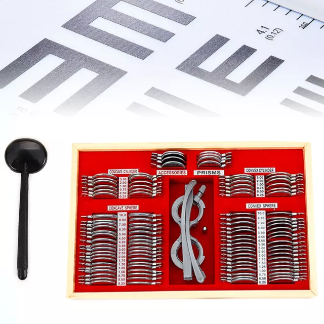 Metall Felge Optometrie Linse Optisch Lens 104pcs Set + Alukoffer + Trial Frame