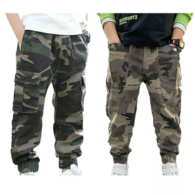 Kids Boys Trousers Athletic Cargo Pants Jogging Sweatpants Fashion Sportswear