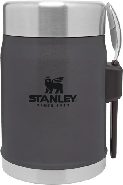 Stanley Classic Legendary Thermos Food Flask with Spork 0.4L - Keeps Charcoal
