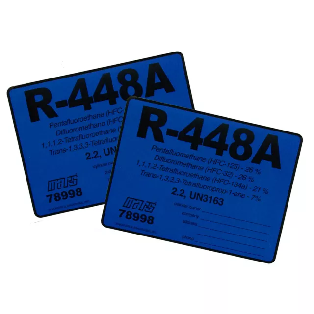 R-448A / R448A Label # 78998 , Pack of (2)