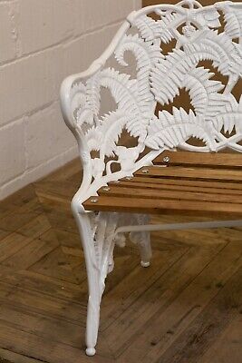 Antique 19th Century Fern & Blackberry Garden Seat / Bench by Coalbrookdale 3