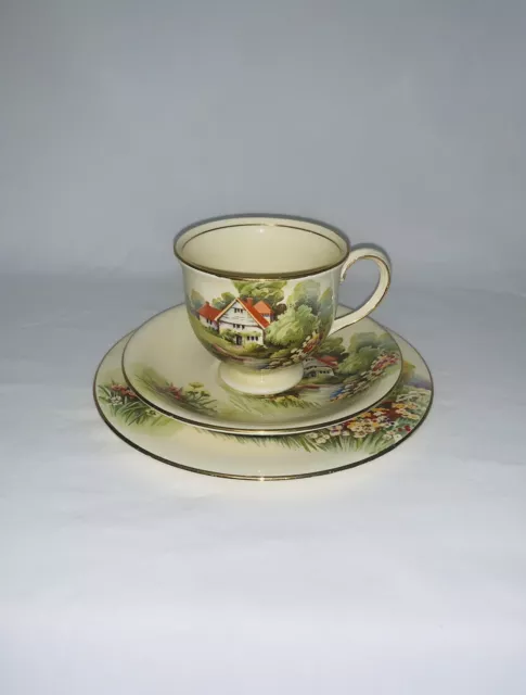 Royal Winton, Grimwades - Red Roof tea trio. Cup, saucer and plate set