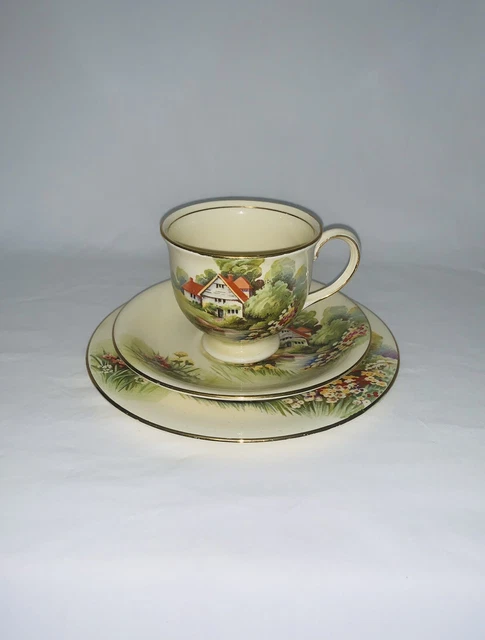 Royal Winton, Grimwades - Red Roof tea trio. Cup, saucer and plate set