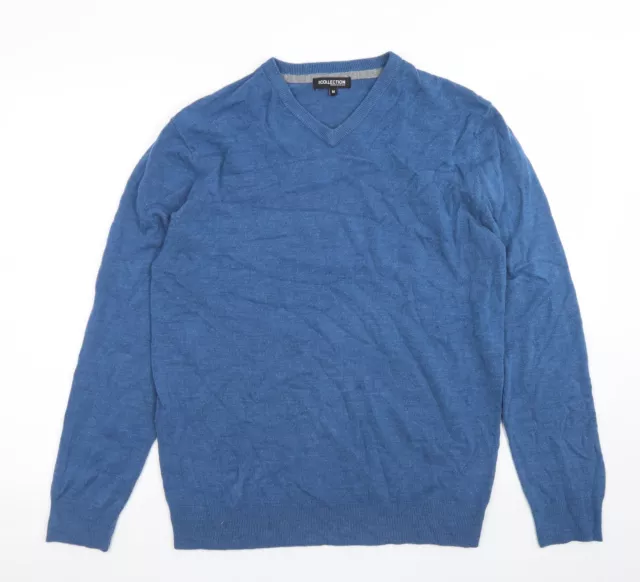 DEBENHAMS MENS BLUE Crew Neck Viscose Pullover Jumper Size XL