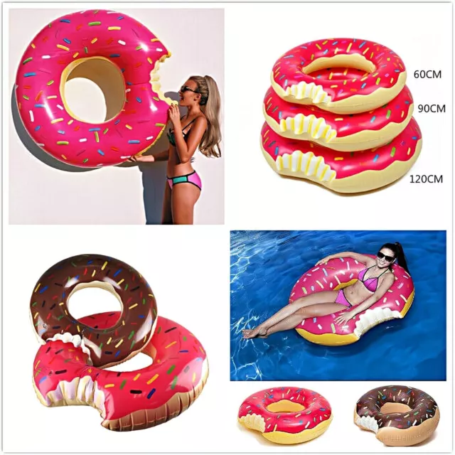 Inflatable Donut Swim Ring Swimming Pool Float Lounger Beach Ring Swimming Float