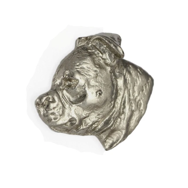 Bull Terrier assis miniature en argent de première qualité