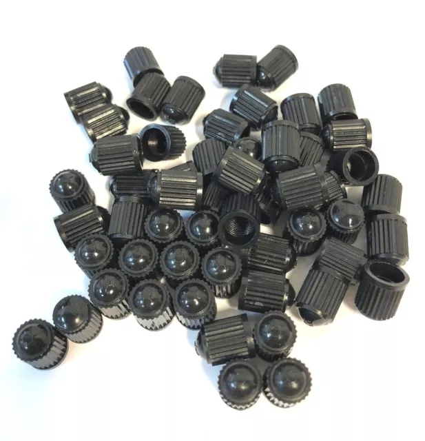 40 X Car/Bike Tire Valve Stem Air Caps Plastic Covers Set Motorcycle Wheel Black