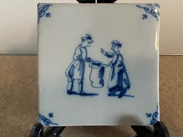 Ent unique small tile Makkum Tichelaar Delft Holland child play11