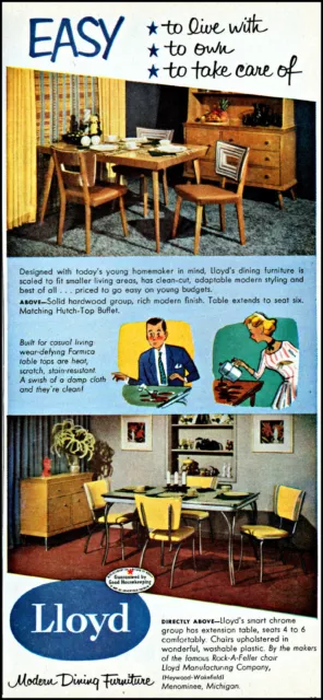 1952 Table Hutch Buffet Lloyd Dining furniture vintage photo print ad ads57