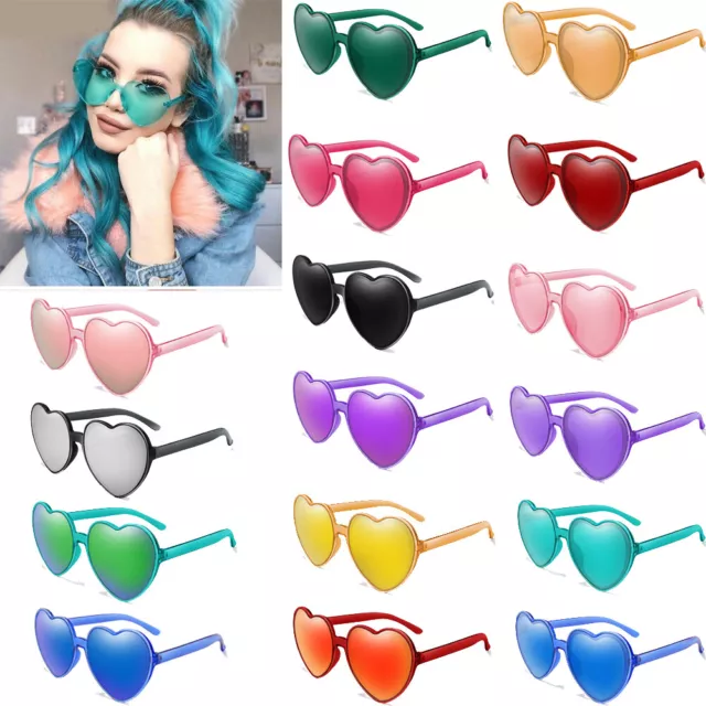 Retro Women Heart Shaped Sunglasses PC Frame Glasses Fashion Eyewears UV400 AU