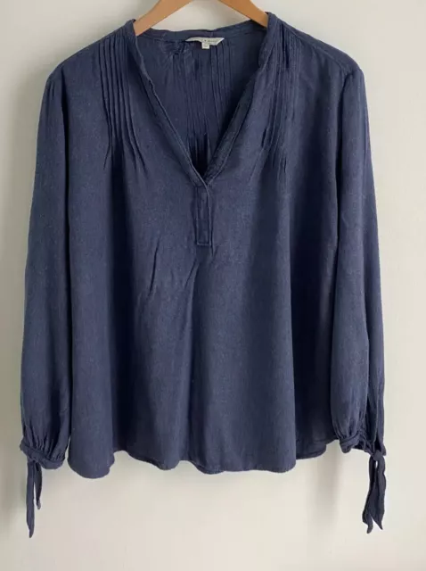 LUCKY BRAND (LOS ANGELES) Oversized Navy Blue Long Sleeve Top / Blouse Large