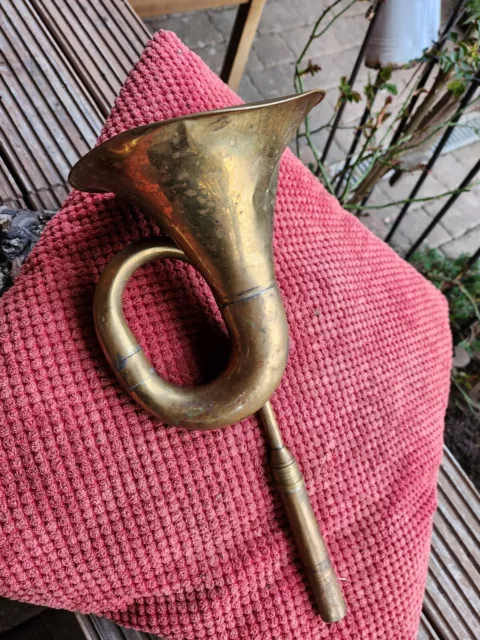 Altes Horn  Messing dekorativ vintage Requisite Nostalgie 203M