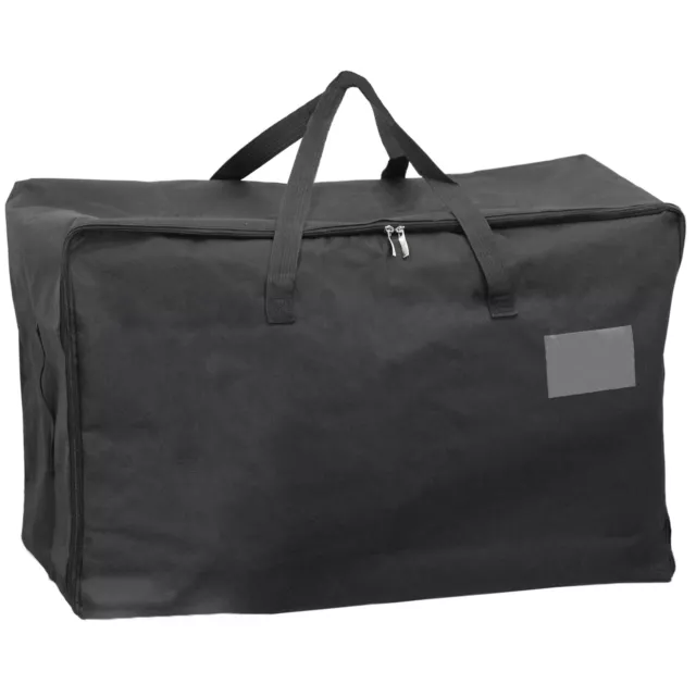Large Canvas Bag Zipped Car Boot Storage Organiser Zip Nylon Fabric Black 100L